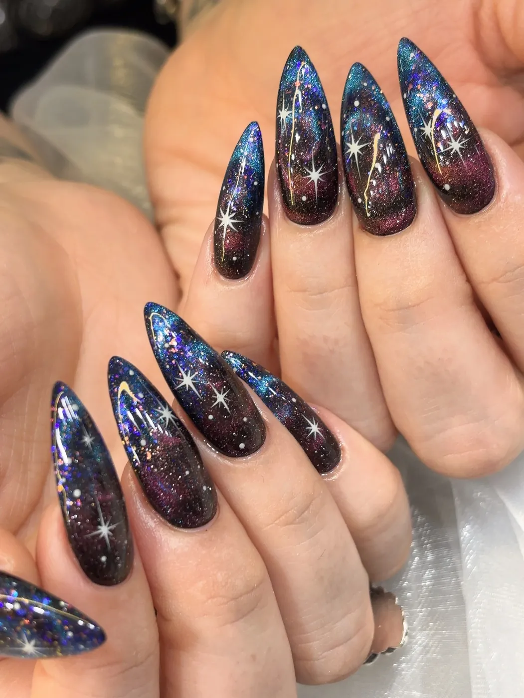JIA NAIL 星空尖形延長美甲彩繪